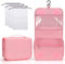 Zivacate Trousse de Toilette à Suspendre, Trousse Toilette étanche avec poignée, Sac de Rangement Maquillage Homme Femme avec 3 Sac à Cordon pour Voyage, Affaires, Fitness, Camping – Rose