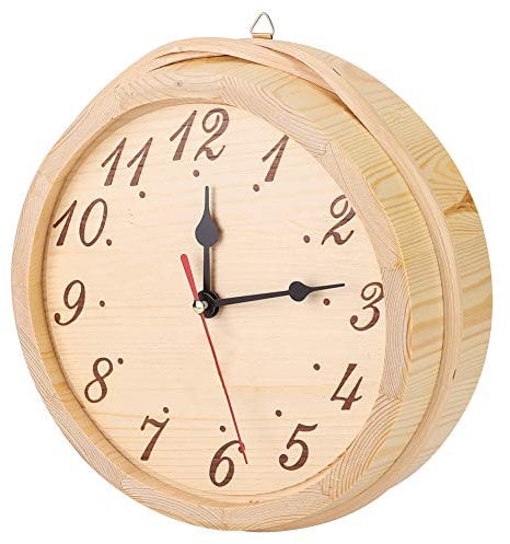 FILFEEL Wood Sauna Clock Large Numbers Elegant Design Decorative Ornament for Sauna Room Home Use
