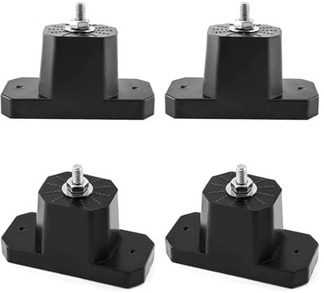 BEASAFY 4 amortiguadores de vibraciones, aire acondicionado, amortiguador de goma, amortiguador de vibraciones, cojinete de goma para aire acondicionado interior y exterior (negro)