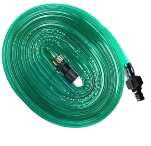 EasyByMall Tubo piatto per irrigatore, PVC, 15 m, verde, 1 confezione