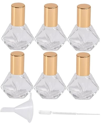 HAPINARY 8stücke Glasflaschen Für Ätherische Öle Leere Roll-flaschen Mit Goldkappen Für Und Aromatherapie Trichter Und Pipette