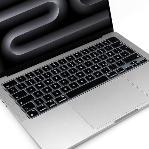 Silikon Deutsch Tastaturabdeckung für MacBook Air/Pro 13,6/14/15/16 Zoll M4/M3/M2 Chip UK/EU Layout Tastatur Protector Zubehör