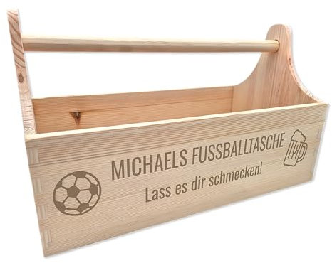 Bierträger Werkzeugkiste Werkzeugträger als Männerhandtasche - mit Wunschnamen, Text oder Spruch als GRAVUR, extra stabil, Geschenk für Männer zum Männertag