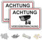 DinAliX 2 Stück Achtung Videoüberwachung Schild | 30x20cm robustes Kunststoff Schild Kameraüberwachung zeigt an, dass dieser Bereich Videoüberwacht wird