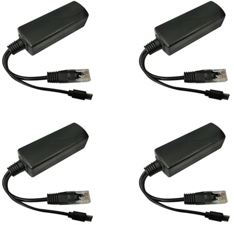 Kznifmk 4X Micro-USB POE Splitter 48V to 5V2A/3A Mini USB Power Supply National Standard with Smart Phone Charging