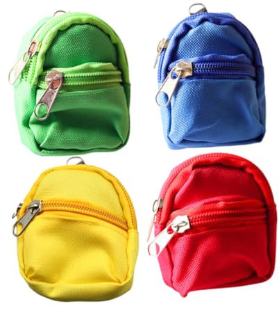 Garneck 4Stücke Mini Rucksack Modelle Mini Schulrucksack Zubehör Für Puppenhaus Rucksack Ornament Kreative Deko Für Mikrolandschaften