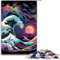 1000 Piece Adults Jigsaw Japanese Waves Jigsaw Puzzle with Fully Interlocking Randomly Shaped Pieces (Size 50x75cm)