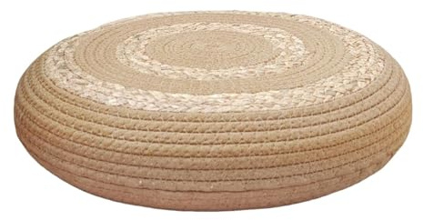 LOVIVER Tatami-Bodenkissen, Bodenkissen, bequem, dekorative Handarbeit, Sitzmatte, rund gepolstert für Terrasse, Raum, Schlafzimmer, Balkon, 40 cm Durchmesser