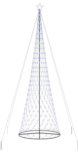 vidaXL Albero di Natale LED con 550 LED Blu 160 x 160 x 500 cm Metallo, Soggiorno Moderno, luci Natalizie Resistenti, Stringhe Festive, Decorazioni per Natale, Atmosfera stagionale