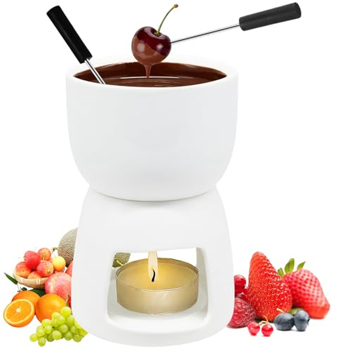 HASAIKA® Fondue de Queso y Chocolate, Crisol para Chocolate y Queso, Estufa doméstica Multiuso para calefacción, una Cena romántica a la luz de Las Velas