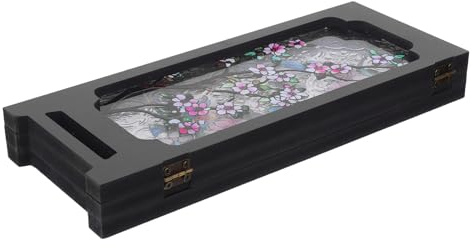 MAGICLULU Dekorativer Faltbarer Kleiner Paravent aus Robustem Acryl Chinesischer Tisch Faltschirm für Büro und Schreibtischorganisation Kleiner Raumteiler mit Blumenmuster