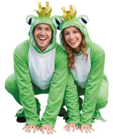Ikumaal Frosch-König Kostüm, Sy12 M-L, für Erwachsen-e Männer Frau-en, Frösche Märchen Kostüm-e Fasching Karneval Fasnacht Faschingskostüm-e Karnevalskostüm-e