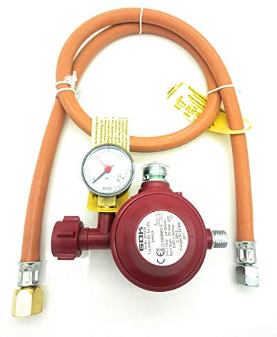 Adapter für USA BBQ Gasgrills - 1m Schlauch inkl. 30 mbar 2 Stufen Regler