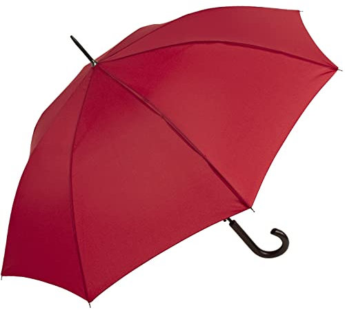 RS-Regenschirm Holzgriff groß stabil für Damen und Herren mit Automatik- rot