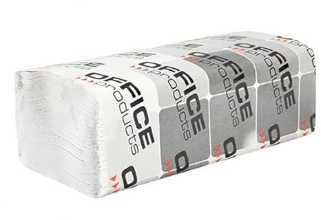 OFFICE PRODUCTS Papierhandtücher Natur Zickzack/Zellstoff / 4000 Blatt / 1-lagig/Weiß/Falthandtücher Papiertücher ZZ-falz/Recycling