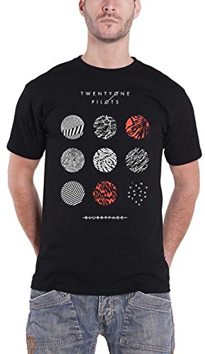 21 Twenty One Pilots Mens T Shirt Black blurryface Circles band logo Official L
