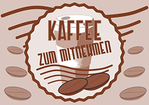 HB-Druck Verkaufsschild Schild Kaffee Mitnehmen A4 Rückseite selbstklebend