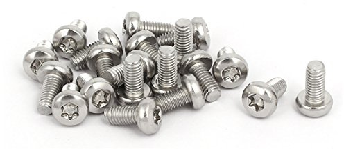 Sourcingmap M5x10mm 304 Stainless Steel Button Head Torx Screws Bolts Silver Tone 20pcs