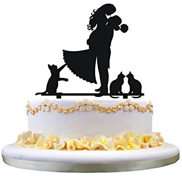 zhongfei Dekoration Kuchendeckel Silhouette mit DREI Katzen