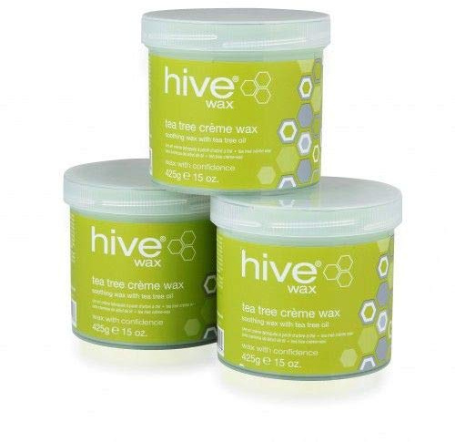 Hive 3X Depilatory Hair Removal Wax Cream Creme 4 Leg Body Face Bikini 425g Each (Tea Tree)
