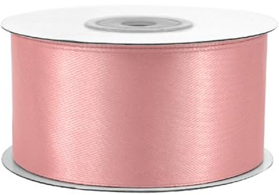 Satinband 38mm x 25m Rolle - FARBAUSWAHL in 3/6/12/18/25/38/50/75/100mm - farbecht & waschbar - Schleifenband für Hochzeit - Geschenkband zum Verpacken Dekorieren Basteln - Lachs 720
