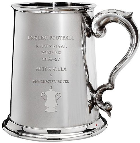 I LUV LTD 1 Pint Tankard for Aston Villa FA Cup Winner 1956-57, Pewter Beer Mug