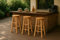Nature LOUNGE Barhocker/Holzhocker aus Kautschukholz - Barstuhl in naturfarben 32x32x60 cm – Wetterfestes und Outdoorfähiges Qualitätsprodukt