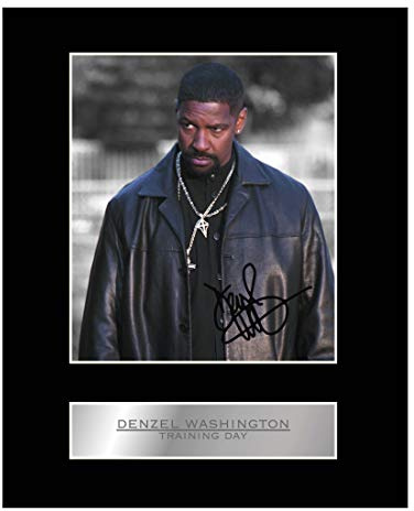Iconic Pics - Signiertes Foto von Denzel Washington, Trainingstag, Wandbild, Wohnzimmer, Film, Naturfarben, Klassisch