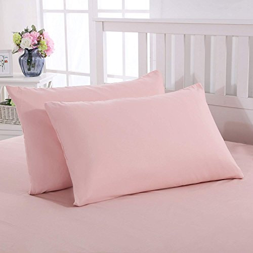 QZY 2er Pack Kissenbezug 50x75cm Hochwertig & Qualitäts Kissenhülle mit Reißverschluss 100% Microfaser in 5 Farbe Dunkel-Grau/Schwarz/Rosa/Weiß/Beige