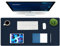 K KNODEL Tischunterlage, Schreibtischunterlage, 90 x 43cm PVC Tischunterlage, Laptop Tischunterlage, wasserdichte Schreibunterlage für Büro- oder Heimbereich, doppelseitig (Dunkelblau/Gelb)