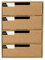 2 Pack Kraft paper Drawer Storage Box, DIY Desktop Multi-layer A4 File Organiser for Home Office (4 Layer)