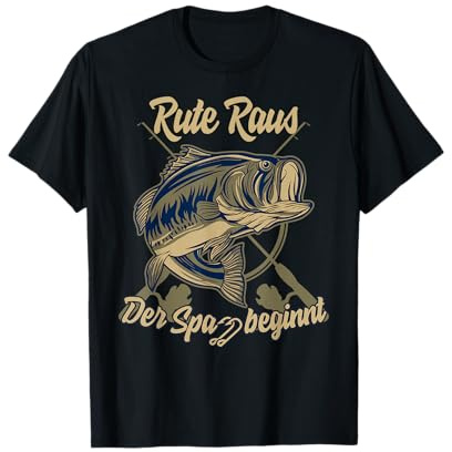 Rute raus der spass beginnt Angler T-Shirt