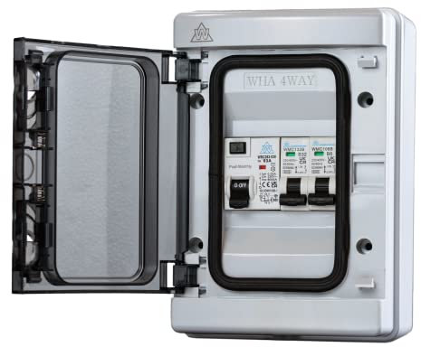 Garage Caravan Shed Consumer Unit Fuse Board 63A RCD + 2 MCB's 1 x 6A 1 x 32A WPGU04/632 UKCA Certified