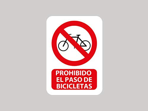 Confezione da 10 cartelli di divieto per il passaggio delle biciclette | Misura 14,85 x 21 cm | Segnaletica in alluminio bianco resistente da 3 mm | durevole ed economico