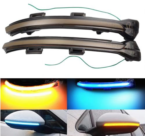 Hacreyatu Paire de clignotants dynamiques à LED pour VW Golf 7 MK7 GTI 7 R 7.5 Golf Sportsvan (Jaune-bleue)