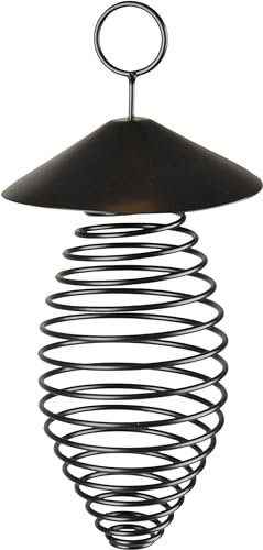 Flamingo Vogelhaus – Vogelfuttersilo Meisenknödelhalter Lovis Schwarz 11,5x11,5x18cm Vogelfutterspender für Wildvögel