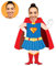ASSIALL Personalisiertes Gesicht Mini Me Kissen Benutzerdefinierte Puppenförmige Fotokissen 3D Duplex Druck Sofa Auto Poly Baumwolle Dekokissen Home Ornament Plüschtier Geschenk, Super Girl, 20cm