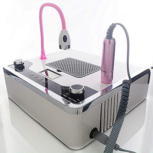 Electric Nail Vacuum Cleaner 4 In 1 Nail Dust Collector with UV Nails Dryer LED Lamp Nail Drill Machine Nail Art Gel Polish Cleaning Design Kit Professional Salon Home Use,White