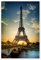Eiffelturm und Pont d'Iena an der Seine in Paris Poster 20 x 30 cm Blau Wandbilder Wanddeko