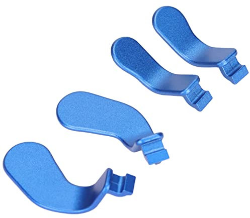 Metal Interchangeable Paddles, 4Pcs Stainless Steel Controller Paddles Hair Trigger Locks Buttons for Elite Series 2 Controller (Blue)