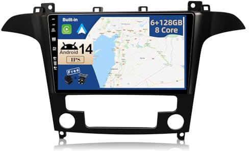 JOYX - [6G+128G] Android 14 Autoradio für Ford S-Max (2007-2015) - Eingebaut DSP/Carplay/Android Auto - Kamera MIC KOSTENLOS - 9 Zoll 2 Din - Unterstützung SWC 4G WiFi DAB Fast-Boot 360-Kamera WiFi