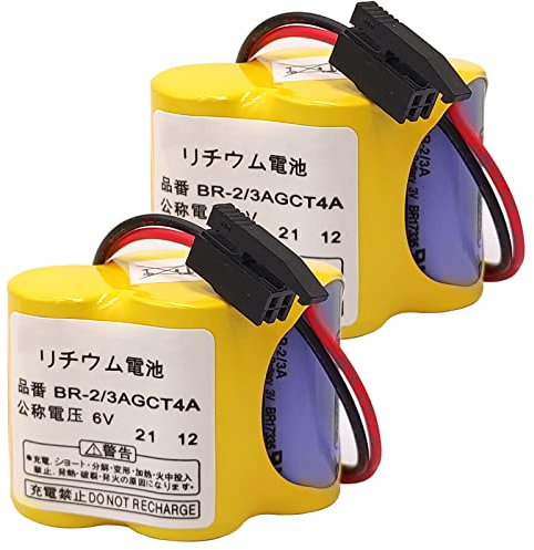 2-Pack BR-2/3AGCT4A 6V 4400MAH PLC Lithium Battery Compatible with FANUC A98L-0031-0025 System