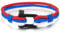 COOLSTEELANDBEYOND Bracelet Vis Manilles d'ancrage - Homme Femme - Bleu Rouge Blanc sur Cordon - Nautique Marin Envelopper Bracelet