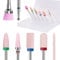 Kredioo 3/32 Ceramic Nail Drill Bits Set, 7 Pcs E File Nail Drill Bits Diamond Tungsten Carbide Nail Polishing Tools, Professional Remove Acrylic Gel Cuticle Manicure Pedicure Salon Home Use