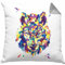 Trendation Wolf Poiygon Grafik Kissen mit Füllung 40x40 Geschenk Wölfe Liebhaber Bunt (Grau)