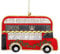 Gisela Graham Fabric London Bus Christmas Tree Decoration, Multicolor, 10.5 x 7