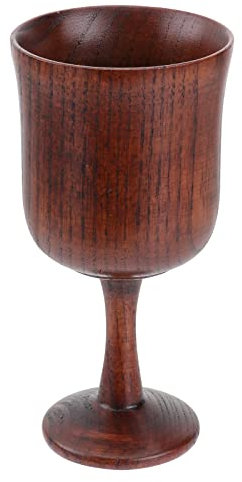 CCBUY Vintage Weinkelch aus Holz, Trinkbecher, Wasserbecher, Kommunionkelch, Küchenzubehör, Trinkgeschirr, Geschenk for Getränke, Champagner, Whisky, Braun