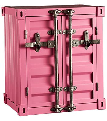 Aufbewahrungsschrank Industrieller Retro-Metallschrank, Doppeltür-Schließfächer for Container, kreative Dekorationsschränke for Zuhause/Büro/Geschäft (Color : Pink, Size : 50x38x60cm)