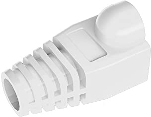 VIVOCH 50 Pcs Cat5 Cat5E Cat6 Strain Relief Boot, RJ45 Plug Connector Cover, Modular Network Plug Connector Cap, Cable Connector Boots, White