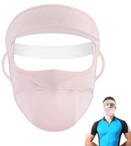 HAMAGI Sonnenschutzmaske | Sonnengesichtsmaske aus Eisseide - UV-Gesichtsschal-Abdeckung, Sonnenschutz, Sturmhaube, Tuch, Bandanas mit Ohrschlaufen, Sturmhauben